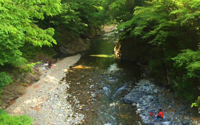 吊り橋下